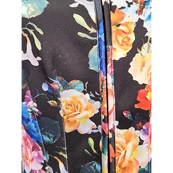 BETSEY JOHNSON Scuba Dress Fit & Flare Front Zip Sleeveless Floral Size 14 - Picture 4 of 13